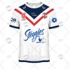 NRL Sydney Roosters Custom Name Number White 2022 Away Jersey T-Shirt