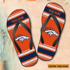 NFL Denver Broncos Custom Name Gift For Fans Flip Flops