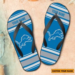 NFL Detroit Lions Custom Name Gift For Fans Flip Flops