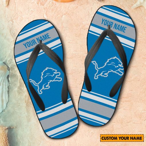 NFL Detroit Lions Custom Name Gift For Fans Flip Flops