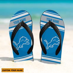 NFL Detroit Lions Custom Name Gift For Fans Flip Flops
