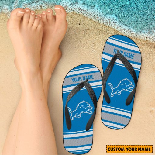 NFL Detroit Lions Custom Name Gift For Fans Flip Flops