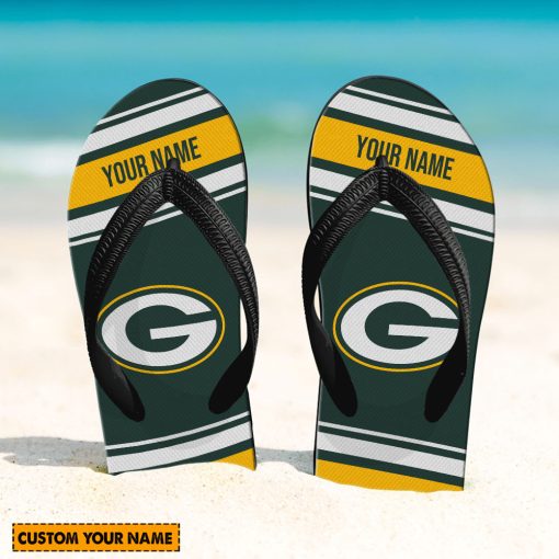 NFL Green Bay Packers Custom Name Gift For Fans Flip Flops