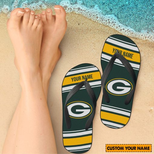 NFL Green Bay Packers Custom Name Gift For Fans Flip Flops