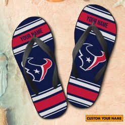 NFL Houston Texans Custom Name Gift For Fans Flip Flops