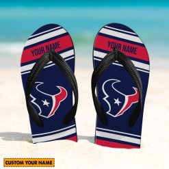 NFL Houston Texans Custom Name Gift For Fans Flip Flops