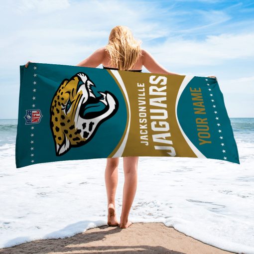 NFL Jacksonville Jaguars Custom Name Gift For Fans Beach Towel