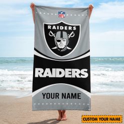 NFL Las Vegas Raiders Custom Name Gift For Fans Beach Towel