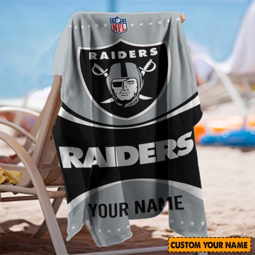 NFL Las Vegas Raiders Custom Name Gift For Fans Beach Towel