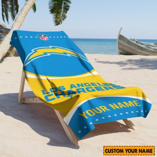 NFL Los Angeles Chargers Custom Name Gift For Fans Beach Towel