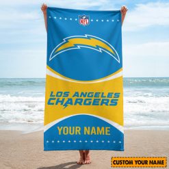 NFL Los Angeles Chargers Custom Name Gift For Fans Beach Towel