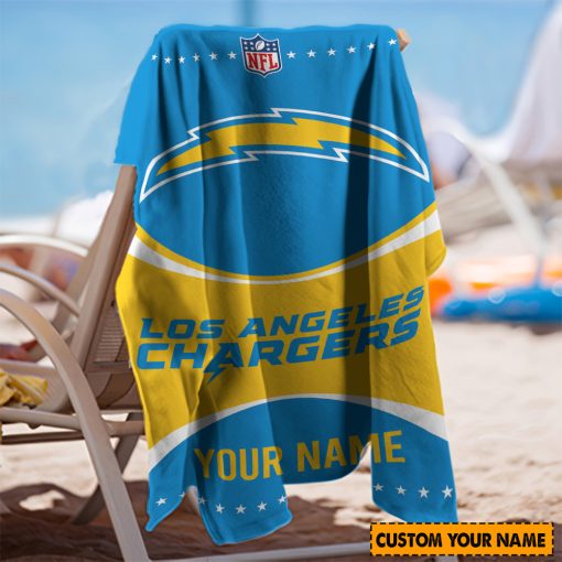 NFL Los Angeles Chargers Custom Name Gift For Fans Beach Towel