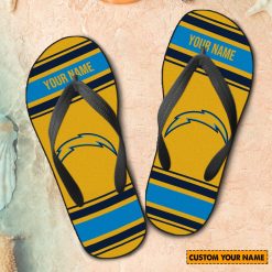 NFL Los Angeles Chargers Custom Name Gift For Fans Flip Flops