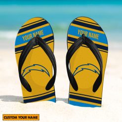 NFL Los Angeles Chargers Custom Name Gift For Fans Flip Flops
