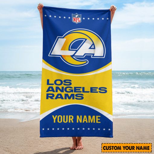 NFL Los Angeles Rams Custom Name Gift For Fans Beach Towel