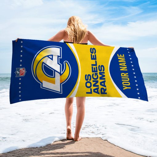 NFL Los Angeles Rams Custom Name Gift For Fans Beach Towel