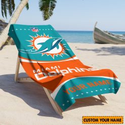 NFL Miami Dolphins Custom Name Gift For Fans Beach Towel