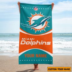 NFL Miami Dolphins Custom Name Gift For Fans Beach Towel