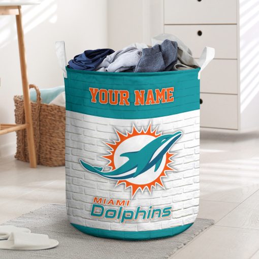 NFL Miami Dolphins Custom Name Gift For Fans Laundry Basket