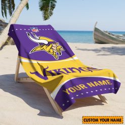 NFL Minnesota Vikings Custom Name Gift For Fans Beach Towel