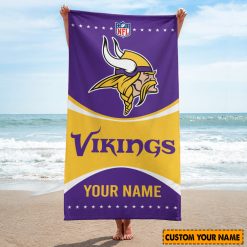 NFL Minnesota Vikings Custom Name Gift For Fans Beach Towel