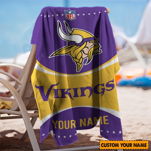 NFL Minnesota Vikings Custom Name Gift For Fans Beach Towel