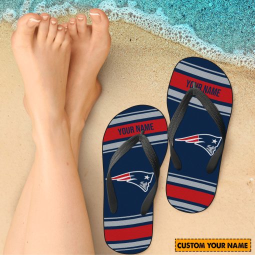 NFL New England Patriots Custom Name Gift For Fans Flip Flops