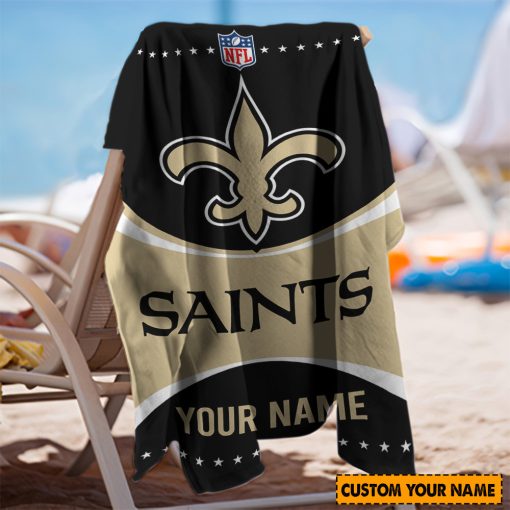 NFL New Orleans Saints Custom Name Gift For Fans Beach Towel