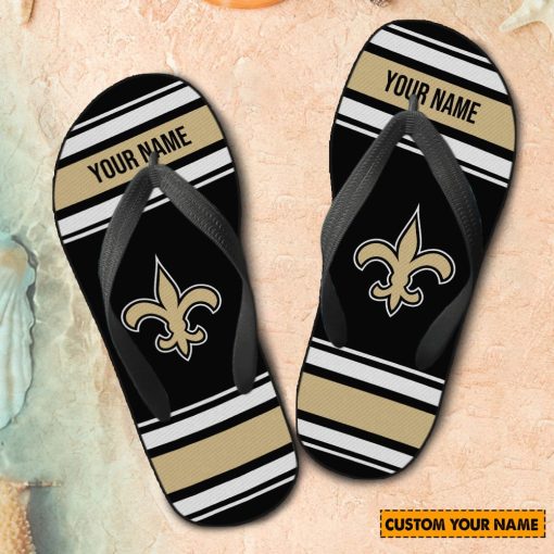 NFL New Orleans Saints Custom Name Gift For Fans Flip Flops