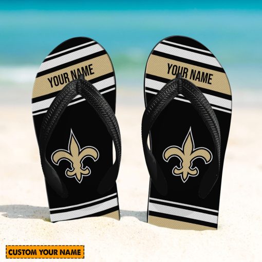 NFL New Orleans Saints Custom Name Gift For Fans Flip Flops