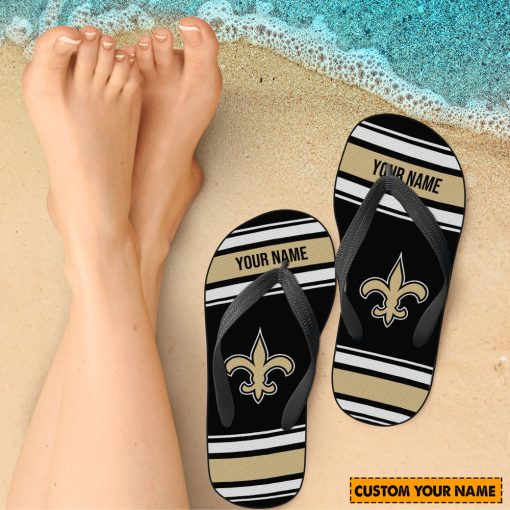 NFL New Orleans Saints Custom Name Gift For Fans Flip Flops