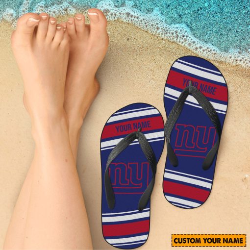 NFL New York Giants Custom Name Gift For Fans Flip Flops