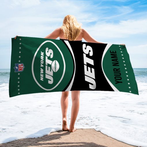 NFL New York Jets Custom Name Gift For Fans Beach Towel