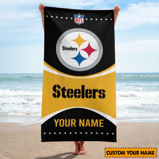 NFL Pittsburgh Steelers Custom Name Gift For Fans Beach Towel