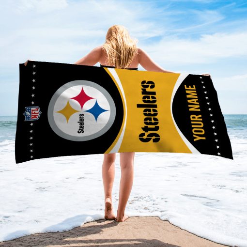 NFL Pittsburgh Steelers Custom Name Gift For Fans Beach Towel