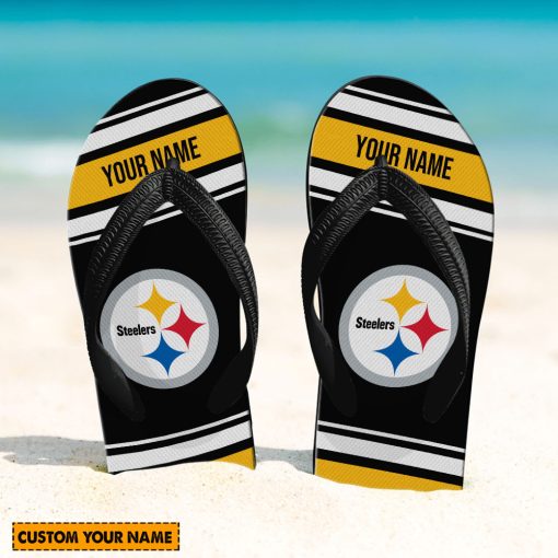 NFL Pittsburgh Steelers Custom Name Gift For Fans Flip Flops