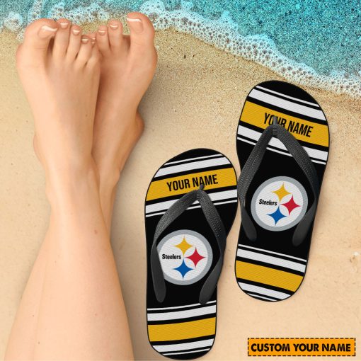 NFL Pittsburgh Steelers Custom Name Gift For Fans Flip Flops