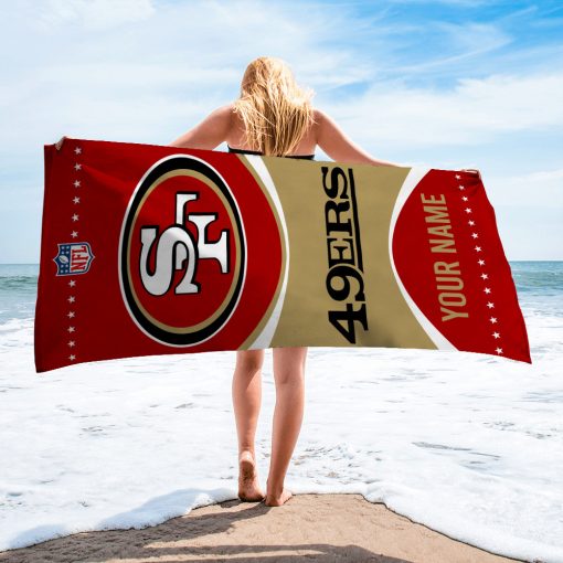 NFL San Francisco 49ers Custom Name Gift For Fans Beach Towel