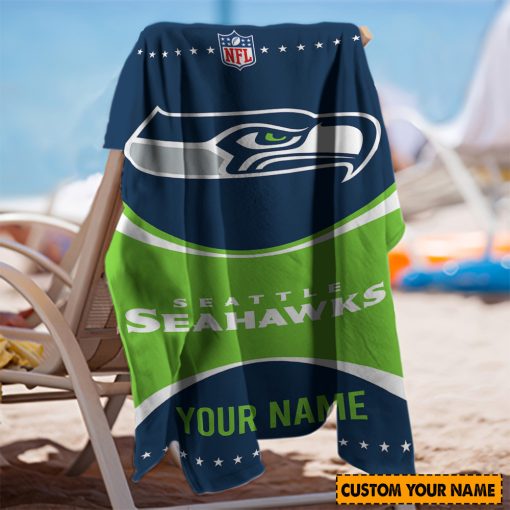 NFL Seattle Seahawks Custom Name Gift For Fans Beach Towel