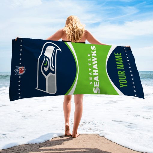 NFL Seattle Seahawks Custom Name Gift For Fans Beach Towel