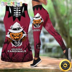 NFL Arizona Cardinals Pumpkin Halloween Hollow Tank Top and Leggings