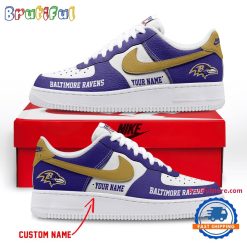 NFL Baltimore Ravens Custom Name Limited Edition Air Force 1 Sneakers