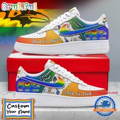 NFL Baltimore Ravens Custom Name Pride Edition Air Force 1 Sneakers