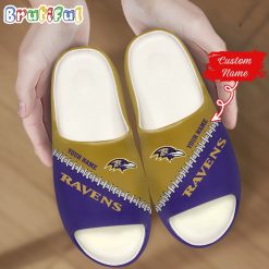 NFL Baltimore Ravens Custom Name Special Edition Comfort Slippers