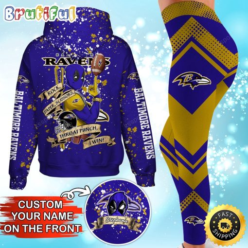 NFL Baltimore Ravens Custom Name Special Edition Hoodie Leggings Set