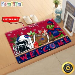 NFL Buffalo Bills Custom Name Grinch Christmas Edition Rubber Doormat