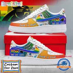 NFL Carolina Panthers Custom Name Pride Edition Air Force 1 Sneakers