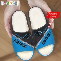 NFL Carolina Panthers Custom Name Special Edition Comfort Slippers