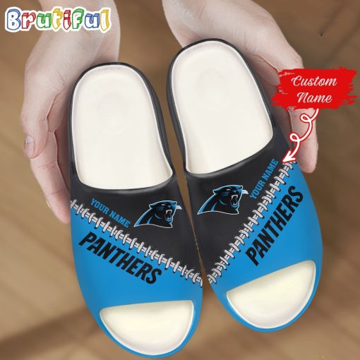 NFL Carolina Panthers Custom Name Special Edition Comfort Slippers