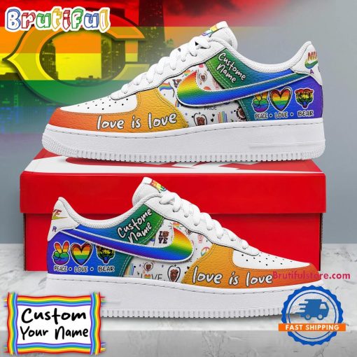 NFL Chicago Bears Custom Name Pride Edition Air Force 1 Sneakers